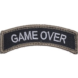 Game Over  Tab Black  Grey Font Trim Tactical Embroidered Patch
