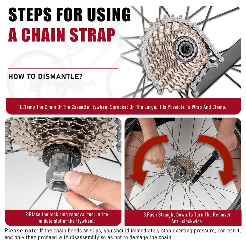 FERRGIA Bicycle Chain Whip Cassette Remover Tool