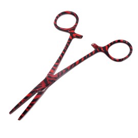 Dog Cat Pet Ear Hair Puller 5.5" Hemostat Forceps with Serrated Straight Jaws Made of Stainless Steel For Removing Ear Nose Face Paws Hair Tweezers, Works on Long Short Thick Curly Hair Furs, Red