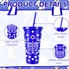 20 Pcs Hanukkah Plastic Cups with Lids and Straws Bulk