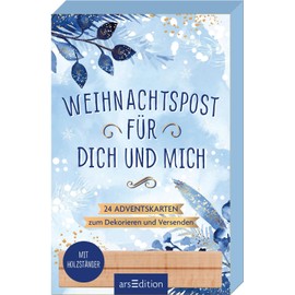 Weihnachtspost für dich und mich: 24 Adventskarten zum Dekorieren und Versenden | Adventskalender-Box mit 24 Weihnachtskarten für Lieblingsmenschen