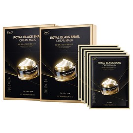 Dr. G Royal Black Snail Cream Mask, 5 packs, 2 pcs / 닥터지 로얄 블랙 스네일 크림 마스크, 5개입, 2개
