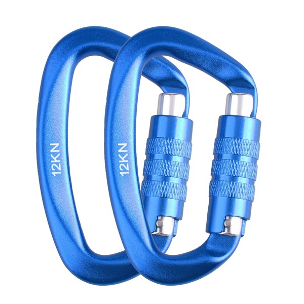 JEELAD Carabiner, Locking Carabiner, Load Capacity: 266.5 lbs (12 KN)