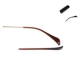 2 Pairs Eyeglass End Tips Ear Sock Pieces Tube Eyewear Anti-Slip Plastic Cement Comfort Replacement Tips Metal Eyeglass Legs (Brown)