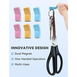 6pack Fridge Magnets Colorful Strong Decorative Funny Refrigerator Magnets One-Handed Toggle Magnetic for Magnetic Whiteboard, Metal Pegboard on Office, Home & Kitchen (3 Colors, 6)