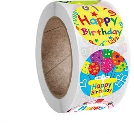 Dartsz Happy Birthday Sticker,Celebrate Birthday Pattern Round Decorative Sealing Stickers Labels for Adults Kids Birthday Party Home Classroom Decorations