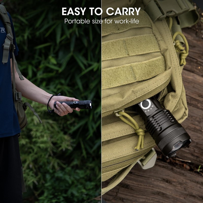 ALSTU Rechargeable 99,000 High Lumens Flashlight - 2Pack Bright LED