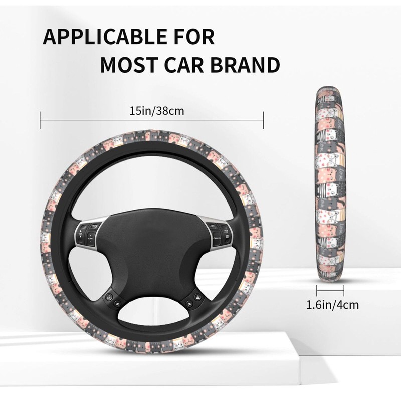 Cat Steering Wheel Cover Auto Steering Wheel Protector 15 inch