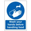 V Safety Wash Your Hands Before Handling Food - Portrait