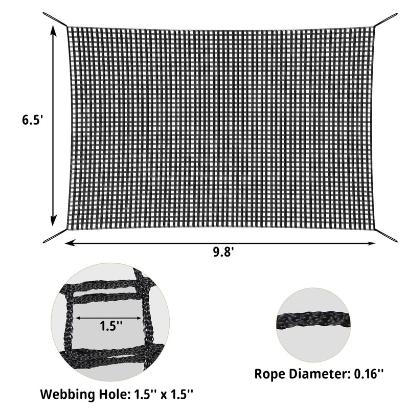 Toriexon Climbing Cargo Net - 6.5' x 9.8', Double Layer