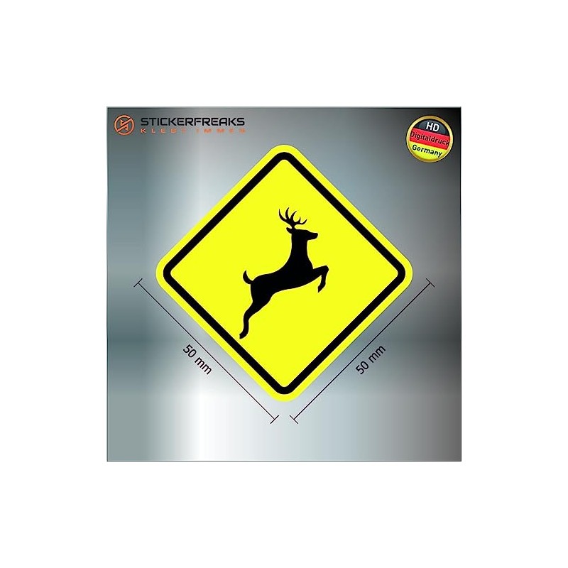 Pack of 6 Warning Stickers 5 x 5 cm Wild
