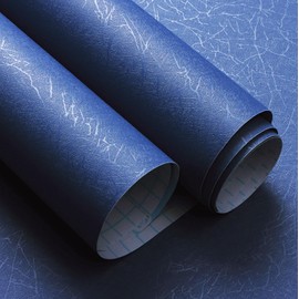 Safiyya Contact Paper Blue Silk Wallpaper Textured Peel and Stick Wallpaper Removable Wallpaper Embossed Self Adhesive Contact Paper for Walls Vinyl Rolls 17.3 inch X 78.7 inch