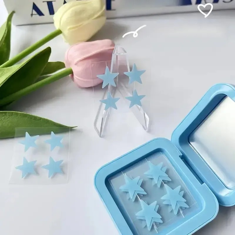 Una Caja De Parches Hidrocoloides Azules Para El Acné.