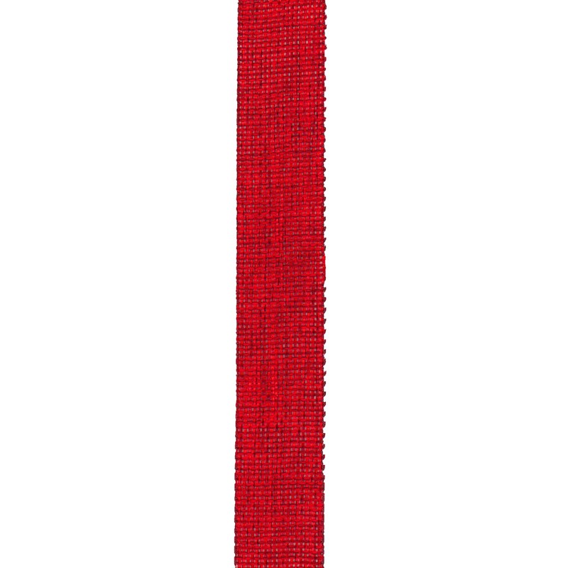 Berwick Offray 7/8" Wide Rustic Saddle Polyester Ribbon, Red, 3
