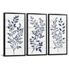 WELMECO Blue Leaf Decor Botanical Wall Art Blue Leaves Picture