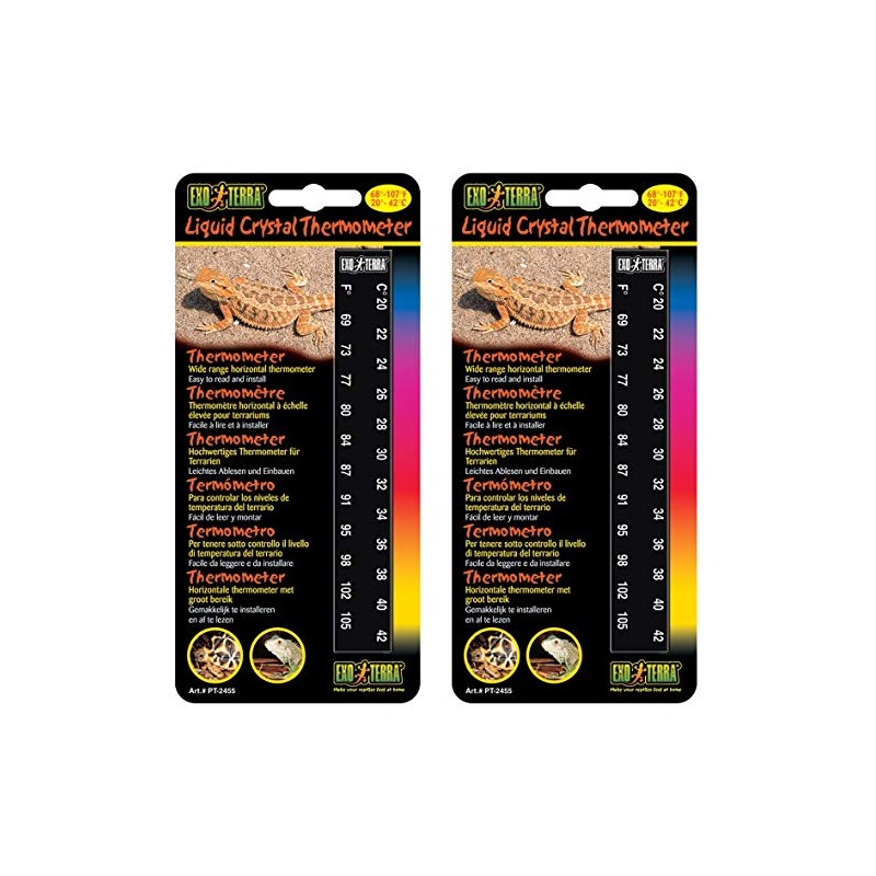 Exo Terra 2 Pack of Liquid Crystal Terrarium Thermometers