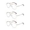EYE ZOOM 3 Pack Aviator Style Metal Frame Blue Light