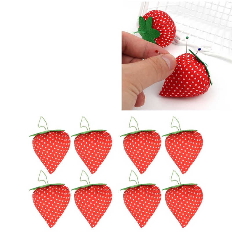 20pcs Sewing Pin Cushion Cotton Soft Lightweight Cute Strawberry Shaped