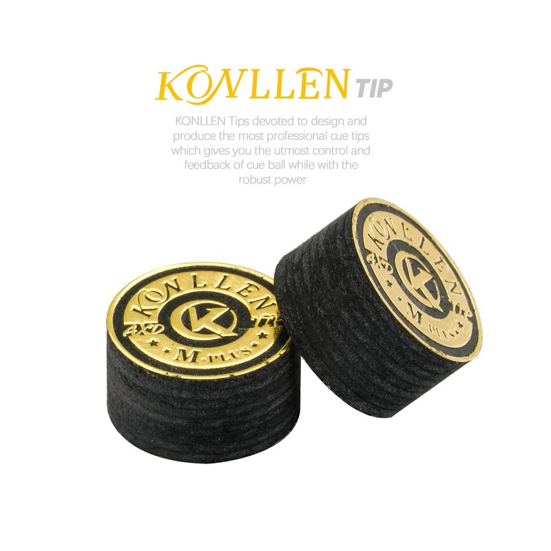 KONLLEN Pool Cue Billar 14mm Tips 8 Layers of Skin