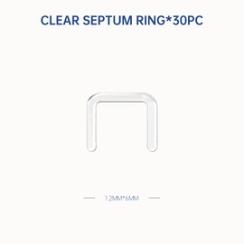 Soziprix 30pcs Hypoallergenic Clear Septum Rings Flexible Nose Retainers