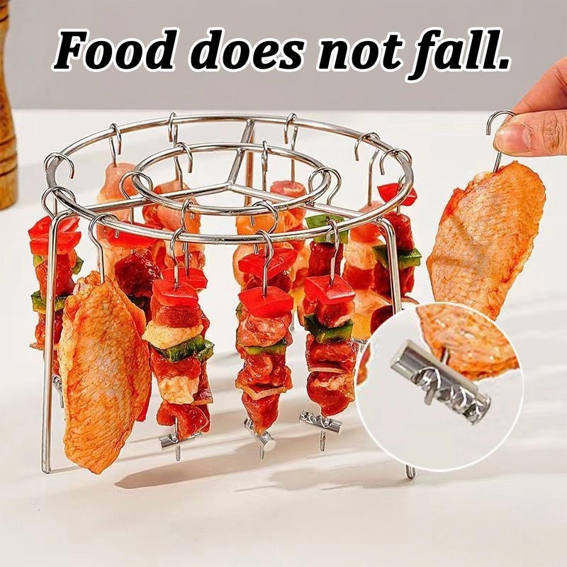 MIUPOO Barbecue Skewer Clamps,Barbecue Buckle,Baking Fixing Clip,Kabob Skewers with Push