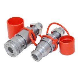 Summit Hydraulics Flat Face Hydraulic Quick Connect Coupler, #10 JIC Bulkhead Skid Steer Mount