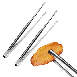 2 Pcs BBQ Kitchen Tongs, Stainless Steel Heat Resistant Tweezer Tongs Utensils for Kitchen Cooking, Grilling