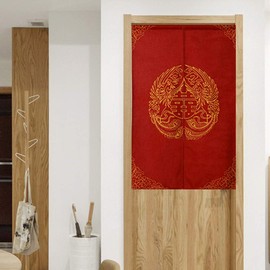 BAIHT HOME - Cortina de puerta japonesa tradicional china para puerta de algodón y lino decorativo para dormitorio, Phoenix, 33.5"Wx47.2"L, 1