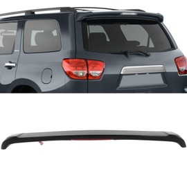 cciyu Roof Spoiler Fits for 2008-2022 For Toyota For Sequoia Rear Roof Window Spoiler Wing with 3rd Brake Light(ABS Matte Black)