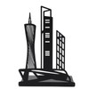 4pcs Bookends Black Architectural Style Decorative Non Slip Metal Desktop