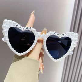 VPB Bachelorette Party Bride Sunglasses Bride To Be Pearl Heart Shaped Sunglasses Bachelorette Party Accessories Decorations