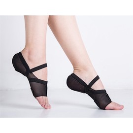 Women's Full Body Dance Foot Undies Lyrical Skin Shoes Mesh Stretch Kids Dance Paws Socks(M, Black)