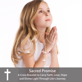 Focxoio Confirmation Gifts for Girls Catholic, Confirmation Bracelet Decorations Baptism Christian Easter Gifts Teen Girls Daughter