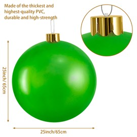 Inflatable Christmas Ornaments,25" Christmas Oversized Ornament,Christmas Ball Decorations Indoor Outdoor, Use as Festive Yard Decoration