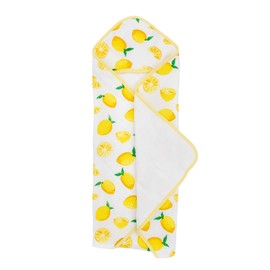 Little Unicorn Cotton Muslin & Terry Infant Hooded Bath Towel | 100% Cotton Muslin & Terry | Extra Soft and Absorbent | Newborn, Baby | Unisex | 30” x 30” | Lemon