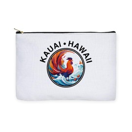 CafePress Kauai Hawaii Rooster (With Black Lettering) Large Zipper Toiletry Pouch, 12.5" x 8.5"