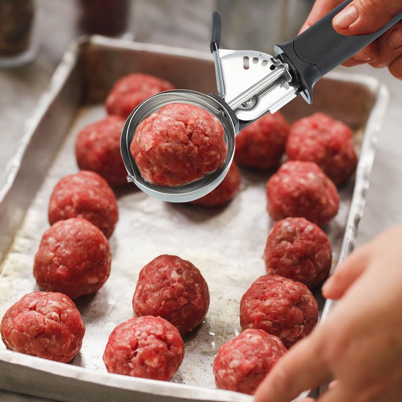 sourcing map 2pcs Cookie Scoops, Ice Cream Scoop with Trigger