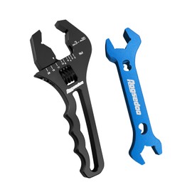 AOOSEDOO 3AN-20AN AN Fitting Wrench AN Fitting Tool for AN Hose Fitting Assembly Adjustable Lightweight Aluminum Black With Double-ended AN Wrench 6AN Socket-AN8 B-nut Blue