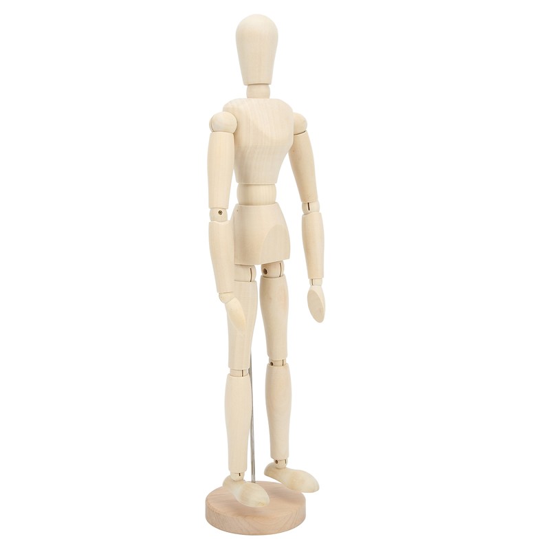 16in Wooden Mannequin Mini Flexible Rotating Sketch Drawing Wooden Figures