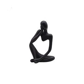 Nice purchase Abstract Thinker Statue Modern Sandstone Resin Figure Craft Art Hand Carved for Home Office Bookshelf Desktop Photography Decoration Imagination (Small Black-A)