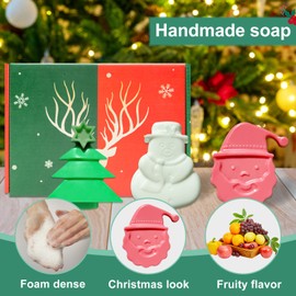 Christmas Soap, Christmas Gifts Women-Organic Soap, Natural Soap Bar, Hand Soap Bar Santa Claus, Christmas Tree, Snowman