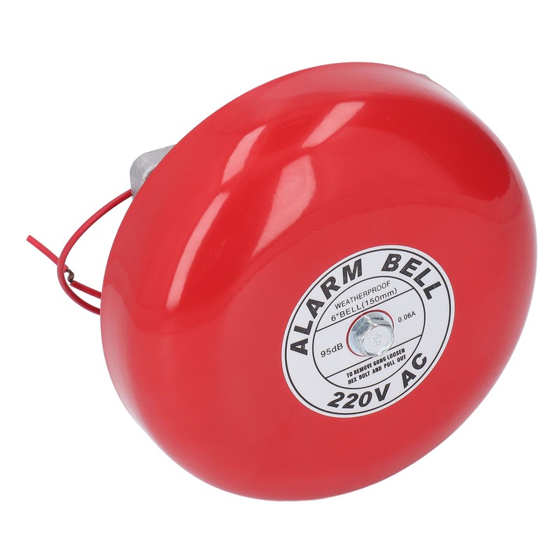 Fire Alarm Bell Electric Metal Round 6in 95db 220V Accessory