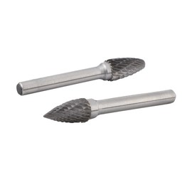 Milling Cutter Set, 5 Pieces Rasp Tungsten Steel Grinding Burr 6 mm Shank 10 mm Head Rotary Cutter Bits Kit for Grinding, Polishing, Engraving Wood, Plastic, Aluminium Grinding