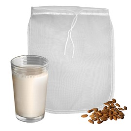 OmniBlend Nussmilchbeutel aus Nylon I Nussbeutel zur Herstellung von Nussmilch/Käse/Pflanzenmilch & Quark I hochwertiges Siebtuch Passiertuch waschbar I Passiertuch wiederverwendbar zum Entsaften