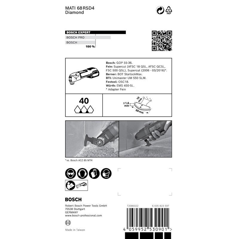 Bosch Professional 1 x Expert Mati 68 RSD4 Corner Sheets