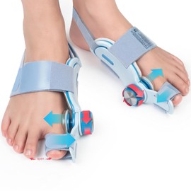 Tech Love Hallux Valgus Correction Fixing Plate Upgrade Double Tension Hallux Valgus Splint Bunion Toe Corrector with 3 Different Mounting Angles for Toes Blue Pack of 2
