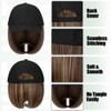 Qlenkay Baseball Cap with Hair 14in Short Hairstyle Straight Bob