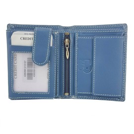 BUFFALO HILL L&B Collection 2340 Real Leather Men's Wallet, Portrait Format, Small, with RFID Protection, Wallet with Coin Compartment, 5 Card Slots, Wallet for Men, Wallet, blue, Modern