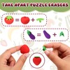 24 Pcs Mini Fruit Vegetable Erasers, 3D Fruit Pencil Erasers,