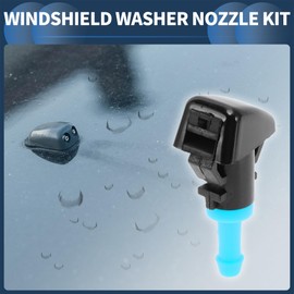 INFINAUTO Windshield Washer Nozzle Kit, Front Windshield Spray Nozzles Wiper Spray Washer Jet No.05303834AB for Jeep Patriot 2008-2016 Black Blue, 1 Set